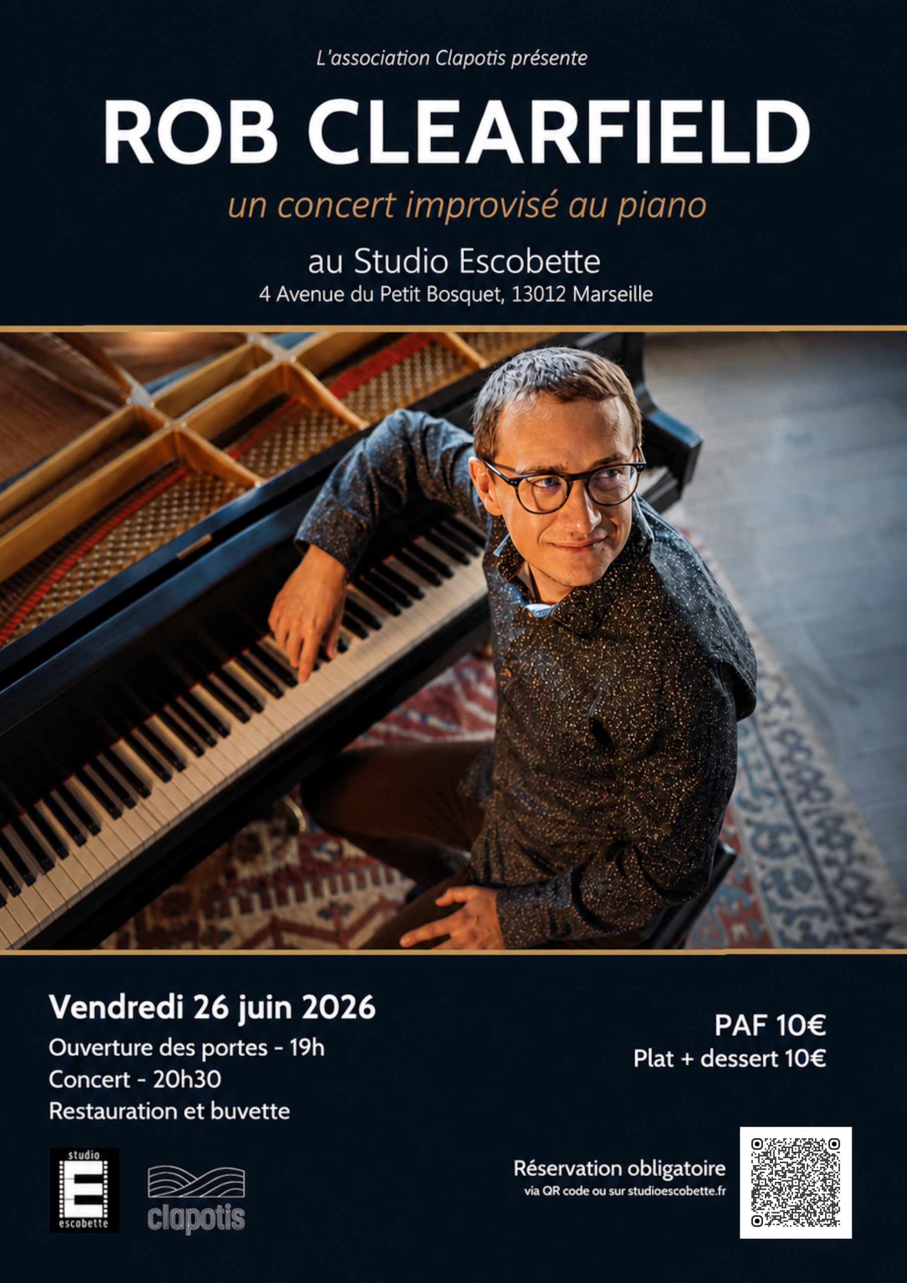 Le piano de Rob Clearfield s&rsquo;improvise au Studio Escobette
